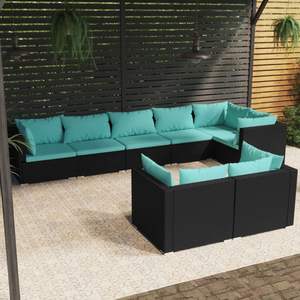 Conjunto de Muebles de Jardín en Negro y Azul Agua - Product Image 1