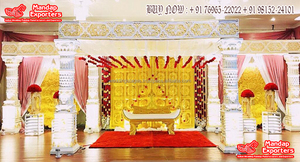 Défense d'éléphant du sud de l'Inde Mandap aux États-Unis Intérieur Perle Or Mariage Mandap Décoration Éléphant Tronc Pilier Mariage Mandap Set UK - Product Image 3