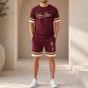 Conjunto Deportivo Unisex Personalizado, Estilo Urbano, Verano, Verde Oliva, Algodón Estampado, Transpirable, Ligero, Cuello Redondo, Camiseta de Manga Corta - Product Image 6