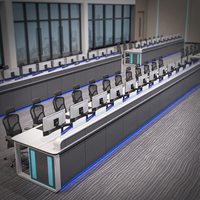 Console de travail ATC, poste de commande personnalisé, mobilier de salle de contrôle, solution pour opérateurs de centre de contrôle du trafic aérien
