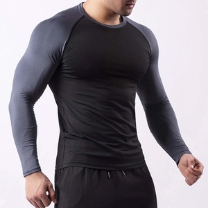 Gym Training Workout Wear Solid Compression T-Shirt Regular Fit <b>Athletic</b> Full Sleeve Lightweight Breathable Summer Sports Men's - Product Image 5