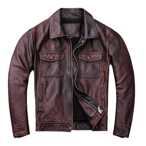 Veste streetwear en cuir véritable et toile, élégante, légère, à prix abordable, pour hommes, personnalisable, imperméable, respirante et écologique - Product Image 1