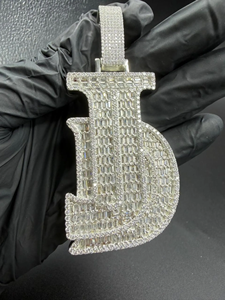 Colgante de Plata con Letras J y D, Cristal de Alta Calidad, Estilo Hip Hop, Joyería Unisex - Product Image 1