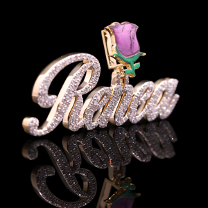 Pendentif personnalisé Bling CZ Ice Hustle Icon - Product Image 1
