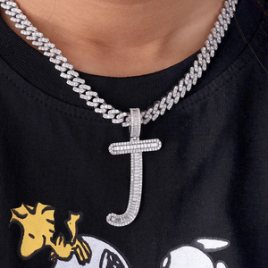 Collar con Colgante de Letra J con Moissanita, Joyería con Letras Incrustadas, Regalo de Lujo Estilo Hip Hop para Hombres y Mujeres - Product Image 6