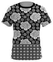 T-shirt tricoté grande taille coupe ajustée motif tribal polynésien Maori Samoan Tapa respirant écologique printemps