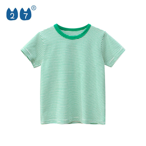 เสื้อยืดแขนสั้นคอกลมลายทางสำหรับผู้ชาย 27 ตัว ทรงปกติ สไตล์ลำลอง ระบายอากาศได้ดี ผลิตจากผ้าฝ้าย 100% - Product Image 2