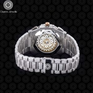 Charm_Jewells Luxury Stainless Steel Watch 42mm Analog Quartz <b>Chronograph</b> Men's Fashion Bracelet Folding Clasp - Product Image 4
