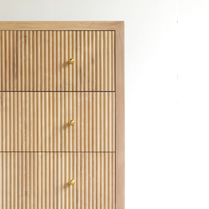 Buffet contemporain en teck massif avec 6 tiroirs, meuble de salon moderne de style européen pour la maison et l'appartement - Product Image 2