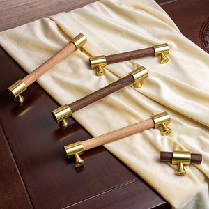 Tirador de Gabinete de Lujo de Madera y Latón, Tirador Cilíndrico Moderno para Cajones, Herraje Premium para Muebles de Cocina y Armarios, Artesanía Natural - Product Image 3