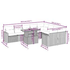Ensemble de canapés de jardin gris foncé avec coussins gris, meubles d'extérieur élégants en rotin - Product Image 3
