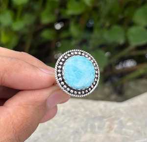 Anillo de Plata Larimar, Anillo de Plata de Ley 925, Plata de Ley 925 Sólida - Product Image 6