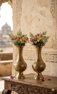 Brass Flower Vase <b>Table</b> Decorative Flower Pot for Home Decor Bedroom Living Room Office Wedding Festival Decoration - Product Image 2