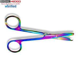 Suture Stitch Scissors 4.5" Straight Manual Multicolor Rainbow <b>Titanium</b> Coating Premium Quality Stainless Steel General Surgery - Product Image 6