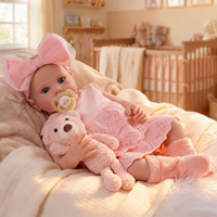Poupées réalistes pour bébés Babeside Bettie de 17 pouces, en vinyle et tissu, avec une robe de princesse rose, vente en gros B2B
