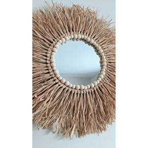 Espejos de pared de madera de bambú con fibra natural tejida y marcos de espejo, OEM, personalizados, venta al por mayor |   Aqdus Saleem India - Product Image 5