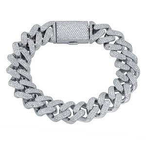 Pulsera de eslabones cubanos de moissanita helada con diamantes para hombre, joyería de diamantes de corte redondo, regalo de celebración para amigos - Product Image 5