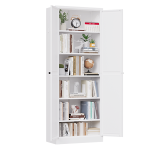 Organizzatore Autoportante in Metallo Bianco da 72 Pollici, Armadio Dispensa Resistente con 5 Ripiani Regolabili, Montaggio Senza Attrezzi - Product Image 5