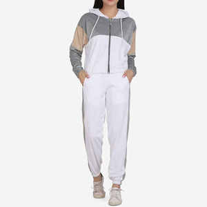 Conjunto Deportivo para Mujer con Bloques de Color, Sudadera con Capucha, Manga Larga, Cierre con Cordón, Secado Rápido, Ligero, Informal - Product Image 1