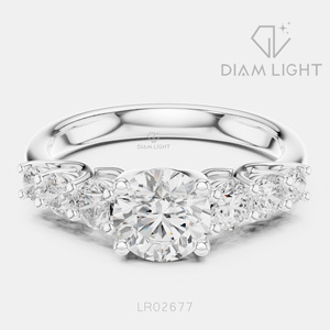 Bague de fiançailles en or blanc 14 carats avec diamant de laboratoire de 1,159 carats, coupe ronde, bague de mariée, certifiée IGI, bijoux fins, cadeau - Product Image 1