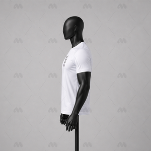 เสื้อยืดกีฬาวิ่งออกกำลังกายผู้ชาย ผ้าคอตตอน/สแปนเด็กซ์ 100% แห้งเร็ว ระบายอากาศดี เป็นมิตรกับสิ่งแวดล้อม แขนสั้น ผ้า 180 กรัม รับผลิตแบบ OEM - Product Image 4