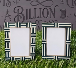 Premium <b>Black</b> Bone Resin <b>Photo</b> <b>Frame</b> Handmade Modern Tabletop Decor - Product Image 1