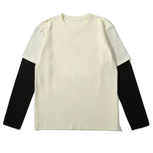 Camiseta térmica de manga larga con cuello redondo para hombre, mezcla de algodón, tejido suave, informal, para usar en capas - Product Image 2