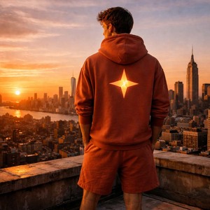 Pantalones Cortos de Algodón con Forro Polar para Hombre, con Logotipo Personalizado, Color Naranja, Casuales, con Cordón, para Verano, Estilo Urbano, Venta al Por Mayor - Product Image 5