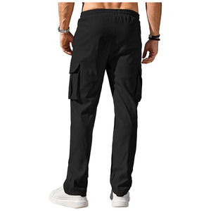 Pantalon cargo moderne slim pour homme en sergé de coton extensible, coupe ajustée à la cheville, style décontracté chic, multi-poches, pour l'extérieur - Product Image 3
