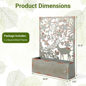 Set di 2 aiuole rialzate decorative con tralicci per vasi e fioriere - Product Image 4