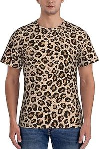 เสื้อยืดแขนสั้นผู้ชายคอกลมผ้ากำมะหยี่พิมพ์ลายเสือดาวสไตล์โกธิคทรงหลวมใส่สบายสำหรับฤดูร้อน - Product Image 3