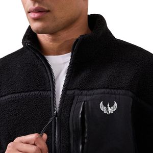 <b>Mens</b> Sherpa Fleece Funnel Neck <b>Jacket</b> Full Zip Thermal Winter Outerwear Warm Casual Outdoor Sportswear Coat - Product Image 4
