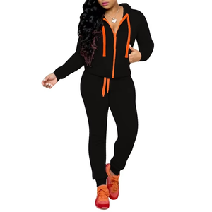 Conjunto de Dos Piezas para Mujer: Sudadera con Cierre y Pantalones Deportivos, Forro Polar, Transpirable, para Uso Diario - Product Image 3