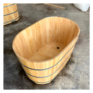 [HOT SELLING] | Round Japanese Ofuro Wooden Bathtub Solid Barrel Soaking Bath Tub For Bathroom Spa From Blue Lotus Vietnam - Product Image 1