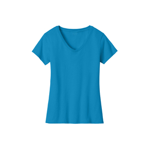 T-shirt pour femme à col en V, best-seller, mélange coton et polyester, manches courtes, tee-shirt basique, fabrication OEM, vente en gros - Product Image 2