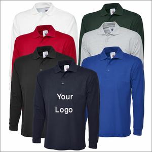 Vente en gros 100% coton polo tendance à manches longues pour hommes Logo personnalisé Tissu tricoté Prix bon marché pour Bangladesh - Product Image 2