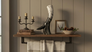 Corne à boire avec support, faite à la main en corne naturelle, tasse à bière, vaisselle pour la maison, le bar, les fêtes, les festivals et la décoration historique - Product Image 2