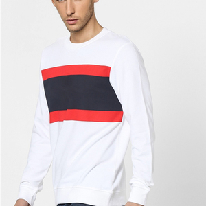 เสื้อสเวตเชิ้ตคอกลมสีขาวสำหรับผู้ชาย ทรงปกติ ผ้าฝ้ายถัก สวมใส่สบายๆ สำหรับฤดูใบไม้ร่วง สีพื้น แขนยาว - Product Image 2