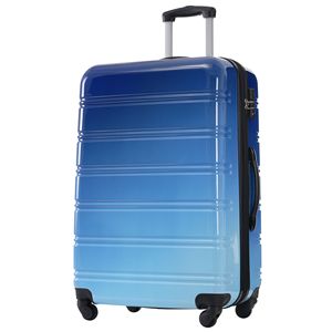 Set di valigetta rigida colore sfumato 3 pezzi per valigia espandibile Spinner ruote TSA lucchetto leggero 20 "blu chiaro blu - Product Image 3