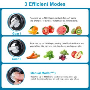 Centrifuga da 1000W con 2 Velocità, Ampio Condotto di Alimentazione da 3,6 Pollici, Bicchiere da 17 Oz, Contenitore per Polpa da 54 Oz, Estrattore di Succo Elettrico - Product Image 2