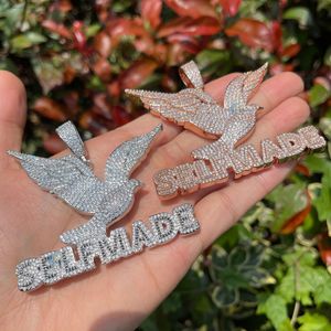 Collier Hip Hop pour homme avec pendentif oiseau en diamant de laboratoire, personnalisé avec logo, style Iced Out, fait main - Product Image 1