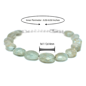 Bracelet Classique en Aigue-marine Naturelle de Haute Qualité, en Argent Sterling 925, avec Pierre Précieuse à Éclat Doux, Fait Main, Design Unique - Product Image 2