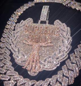 Pendentif avec logo personnalisé, pendentif en moissanite VVS1 serti de pierres, pendentif hip hop pour homme, diamant en moissanite certifié GRA, pendentif pour rappeur - Product Image 4