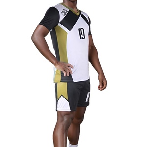 Ensemble de maillots de volley-ball unisexes personnalisés en gros, couleur personnalisée, logo personnalisé, imprimé, respirant, séchage rapide, uniforme de sport - Product Image 1