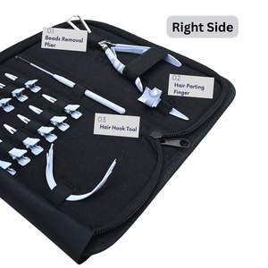 Kit d'outils tout-en-un pour extensions de cheveux avec pince à micro-perles, outil de tirage de cheveux et aiguilles courbées, pinces de sectionnement - Product Image 3