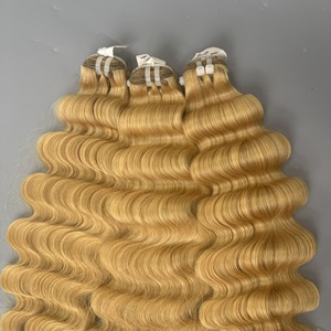 Precio al por mayor Paquetes Rubio ondulado Cabello crudo vietnamita Virgen SDD Tipo de trama de la piel Extensiones de cabello humano tejido - Product Image 4