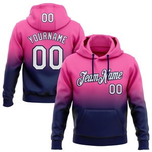 เสื้อฮู้ดดี้แฟชั่นสปอร์ตผู้ชายสำหรับฤดูใบไม้ร่วง ดีไซน์ใหม่ ตัดเย็บตามสั่ง สีชมพู-ขาว-กรมท่าไล่เฉด  ขายส่งโดยตรงจากโรงงาน - Product Image 1