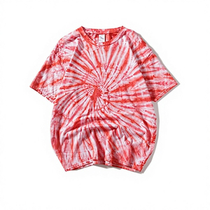 Camiseta de Cuello Redondo de Algodón 100% de Alta Calidad para Hombre, Estilo Tie Dye, Talla Grande, Venta al Por Mayor, Ropa Urbana, Moda Masculina - Product Image 4