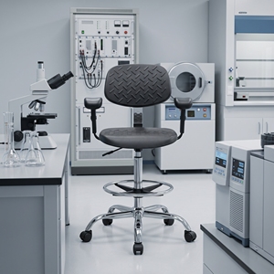 Chaise de laboratoire réglable ESD avec accoudoirs et repose-pieds pour salle blanche, laboratoire de chimie et de sciences - Product Image 4