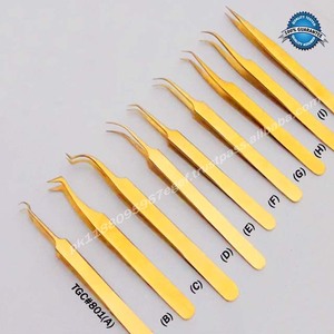 Pince à cils à pointe en fibre pour extensions de cils volume, avec logo personnalisé, impression dorée, marque privée - Product Image 3